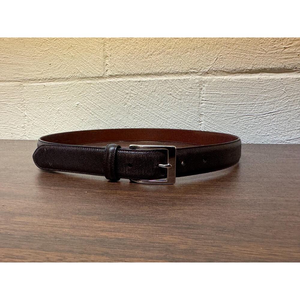 Vintage Coach Mens Dark Brown Leather Belt Size 34 - Picture 4 of 10
